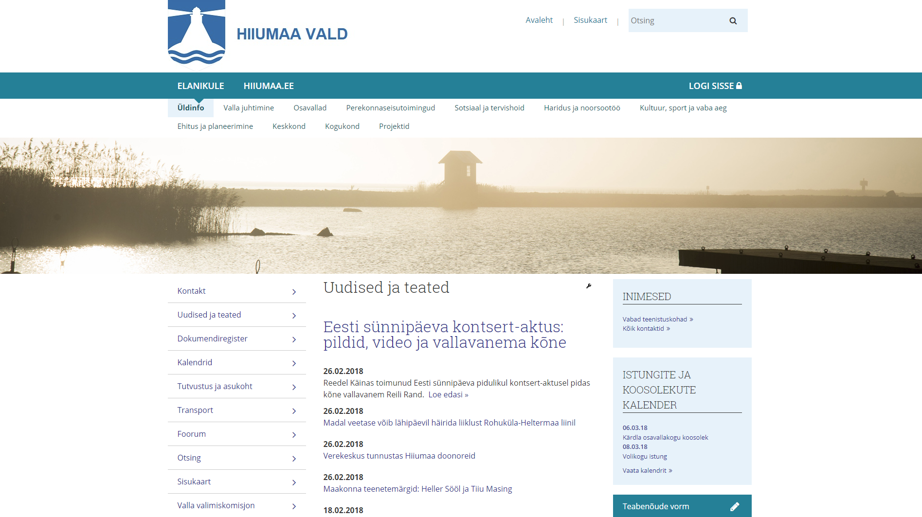 Hiiumaa valla veebilehe kuvatõmmis